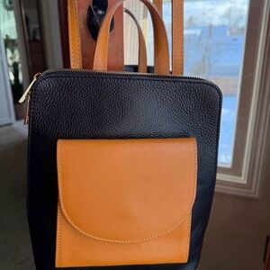 Divina Firenze Italian leather convertible backpack to crossbody purse